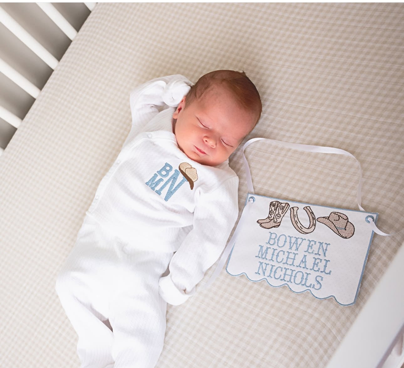 Nameplate Keepsake nursery decor or hospital crib announcement-see notes below