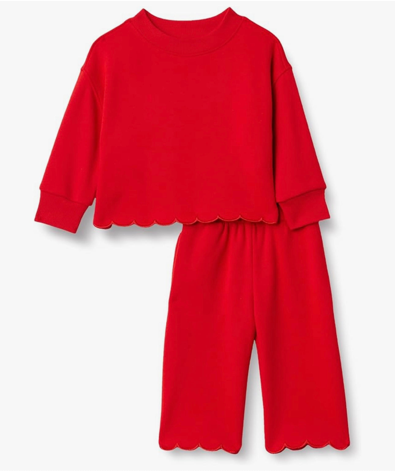 Scalloped sweat pant set