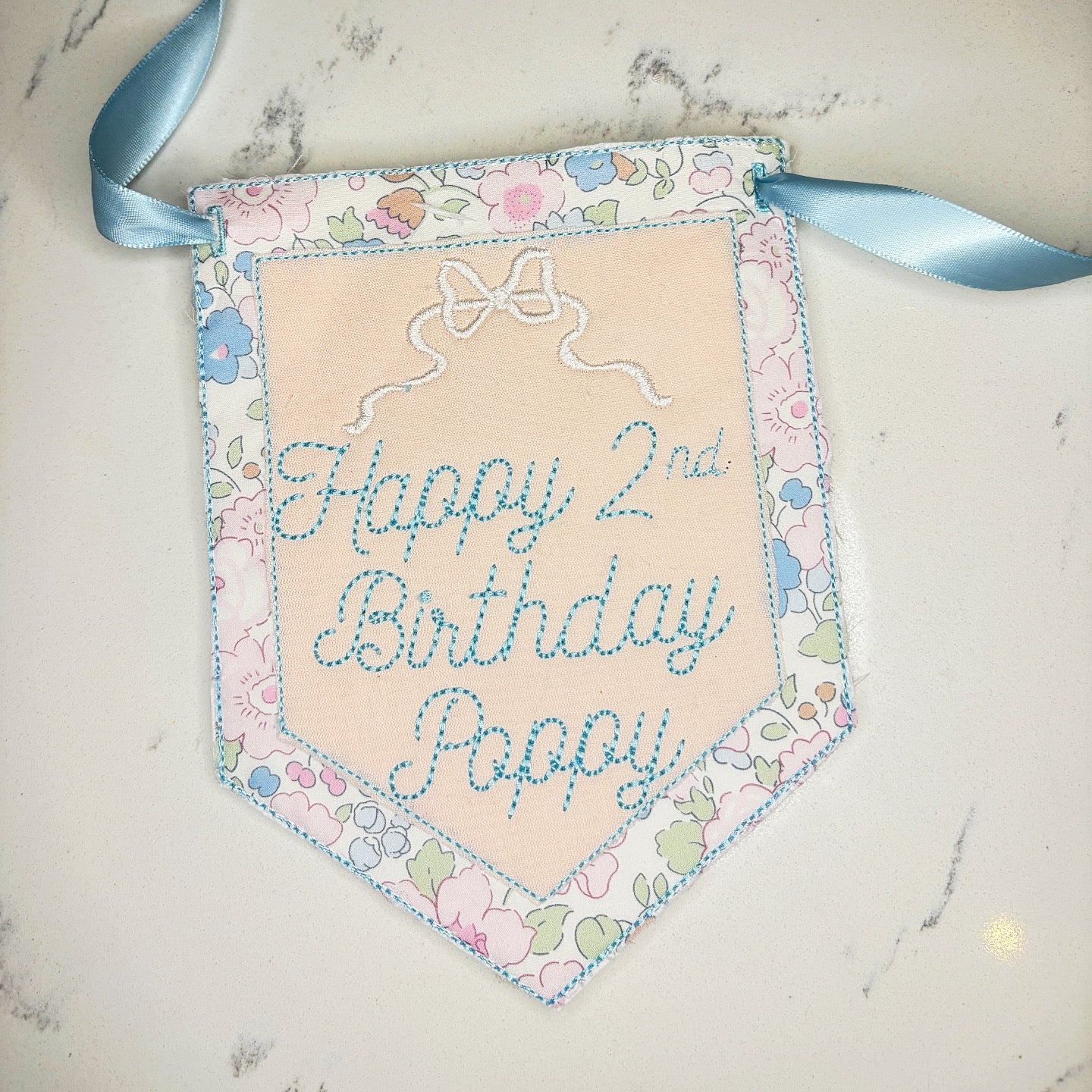 Celebration banner liberty fabric trim