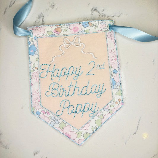 Celebration banner liberty fabric trim