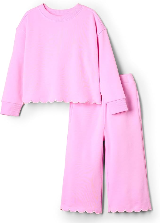 Scalloped sweat pant set