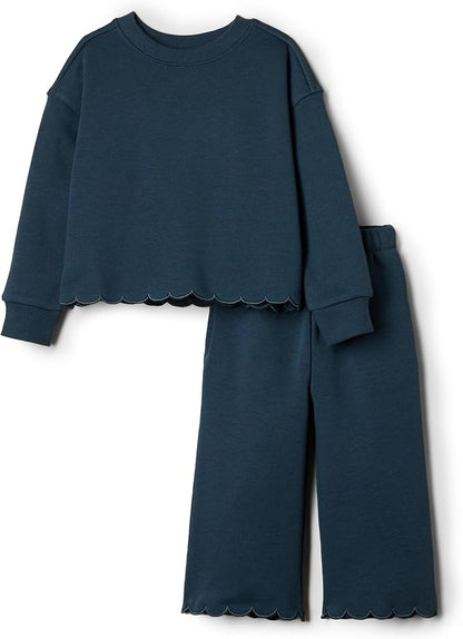 Scalloped sweat pant set