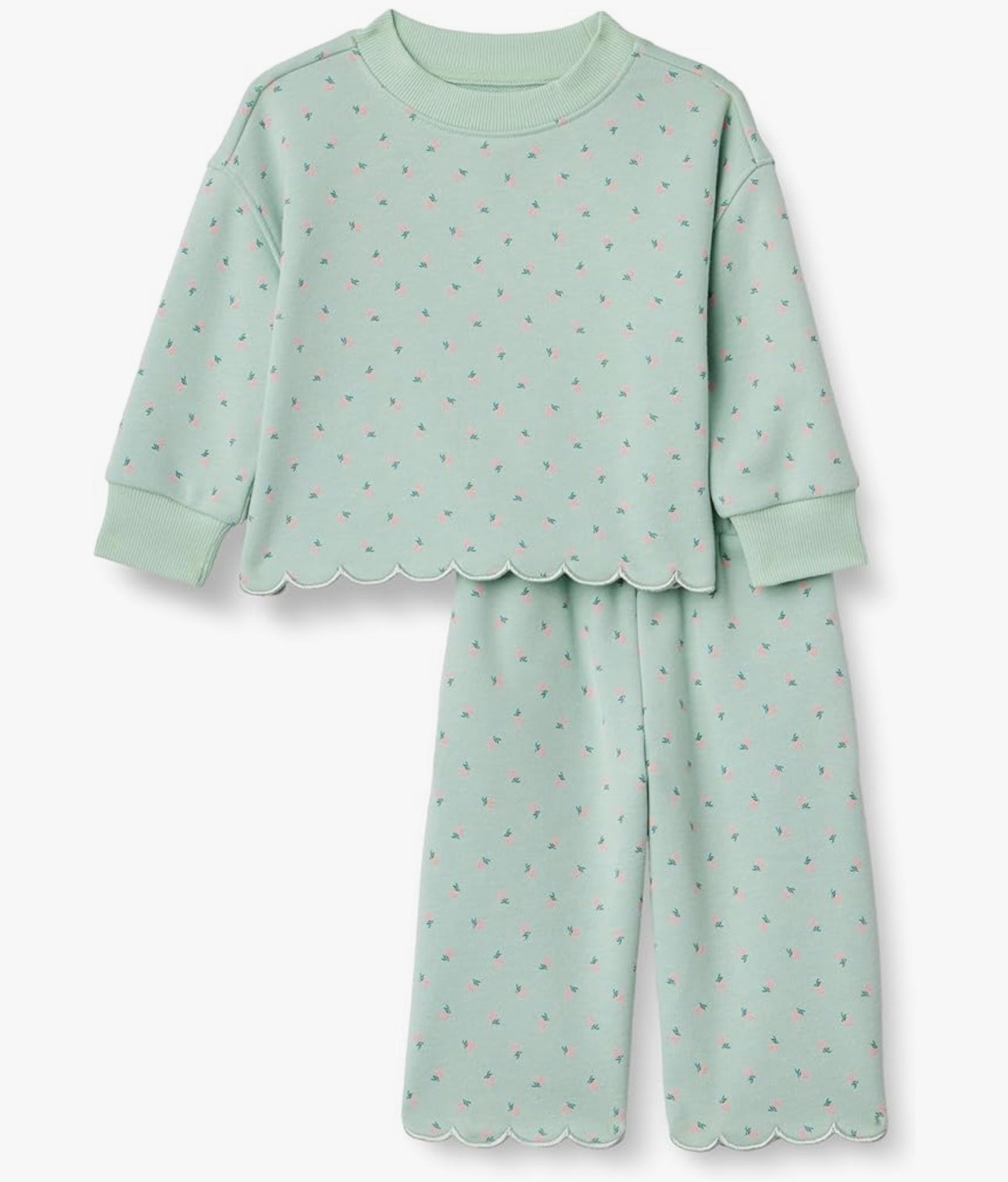 Scalloped sweat pant set