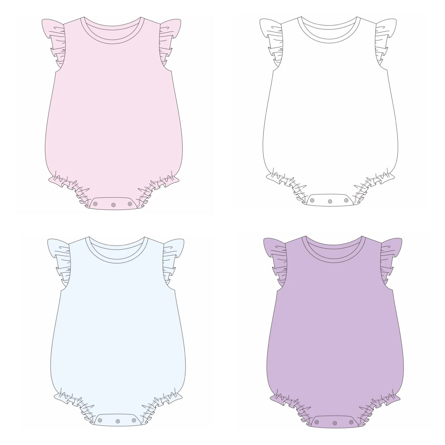 Flutter Sleeve Solid Color Bubble