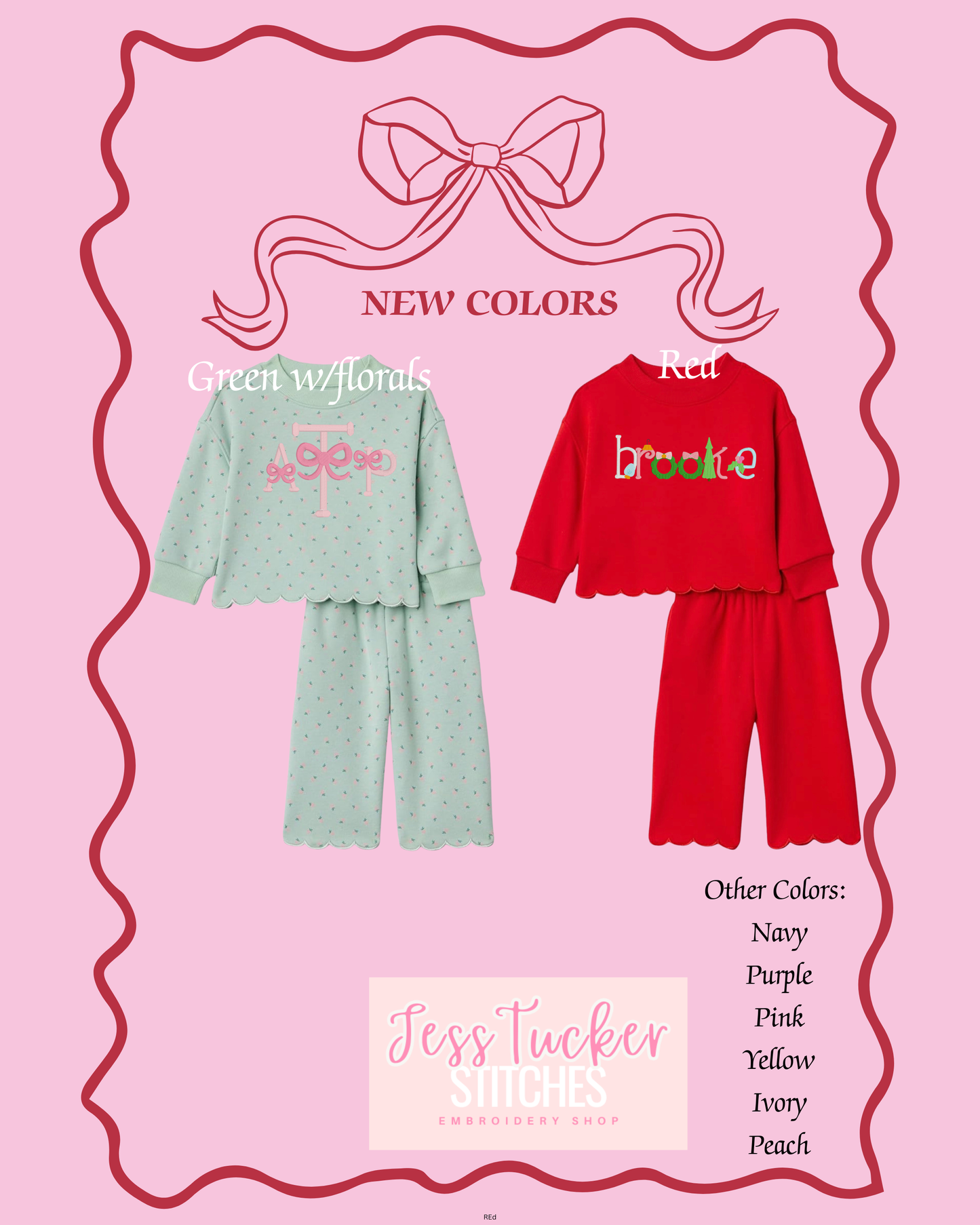 Scalloped sweat pant set